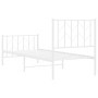 Metallbettgestell mit Kopf- und Fußteil weiß 75x190 cm von , Betten und Lattenroste - Ref: Foro24-374494, Preis: 63,72 €, Rab...