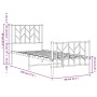 Metallbettgestell mit Kopf- und Fußteil weiß 75x190 cm von , Betten und Lattenroste - Ref: Foro24-374494, Preis: 63,72 €, Rab...