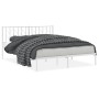 Bettgestell aus weißem Metall mit Kopfteil 160x200 cm von , Betten und Lattenroste - Ref: Foro24-374489, Preis: 120,44 €, Rab...