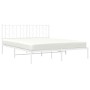 Bettgestell aus weißem Metall mit Kopfteil 160x200 cm von , Betten und Lattenroste - Ref: Foro24-374489, Preis: 120,44 €, Rab...
