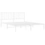 Estructura de cama con cabecero metal blanca 160x200 cm de , Camas y somieres - Ref: Foro24-374489, Precio: 120,33 €, Descuen...