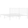 Bettgestell aus weißem Metall mit Kopfteil 160x200 cm von , Betten und Lattenroste - Ref: Foro24-374489, Preis: 120,44 €, Rab...