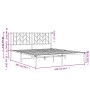 Bettgestell aus weißem Metall mit Kopfteil 160x200 cm von , Betten und Lattenroste - Ref: Foro24-374489, Preis: 120,44 €, Rab...