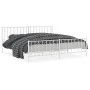 Metal bed frame with headboard and white footboard 200x200 cm by , Beds and slatted bases - Ref: Foro24-374511, Price: 140,00...