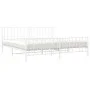 Metal bed frame with headboard and white footboard 200x200 cm by , Beds and slatted bases - Ref: Foro24-374511, Price: 140,00...