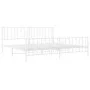 Metal bed frame with headboard and white footboard 200x200 cm by , Beds and slatted bases - Ref: Foro24-374511, Price: 140,00...