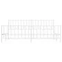 Metal bed frame with headboard and white footboard 200x200 cm by , Beds and slatted bases - Ref: Foro24-374511, Price: 140,00...