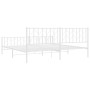 Estructura cama metal con cabecero y estribo blanco 200x200 cm de , Camas y somieres - Ref: Foro24-374511, Precio: 142,18 €, ...