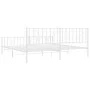 Metal bed frame with headboard and white footboard 200x200 cm by , Beds and slatted bases - Ref: Foro24-374511, Price: 140,00...