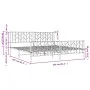 Metal bed frame with headboard and white footboard 200x200 cm by , Beds and slatted bases - Ref: Foro24-374511, Price: 140,00...