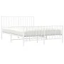 Metal bed frame with headboard and white footboard 140x200 cm by , Beds and slatted bases - Ref: Foro24-374505, Price: 103,07...