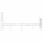 Metal bed frame with headboard and white footboard 140x200 cm by , Beds and slatted bases - Ref: Foro24-374505, Price: 103,07...