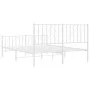 Metal bed frame with headboard and white footboard 140x200 cm by , Beds and slatted bases - Ref: Foro24-374505, Price: 103,07...