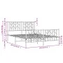 Metal bed frame with headboard and white footboard 140x200 cm by , Beds and slatted bases - Ref: Foro24-374505, Price: 103,07...