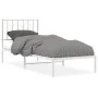 Metal bed frame with white headboard 80x200 cm by , Beds and slatted bases - Ref: Foro24-374477, Price: 61,47 €, Discount: %