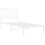 Metal bed frame with white headboard 80x200 cm by , Beds and slatted bases - Ref: Foro24-374477, Price: 61,47 €, Discount: %