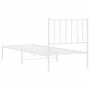 Metal bed frame with white headboard 80x200 cm by , Beds and slatted bases - Ref: Foro24-374477, Price: 61,47 €, Discount: %