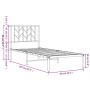 Metal bed frame with white headboard 80x200 cm by , Beds and slatted bases - Ref: Foro24-374477, Price: 62,57 €, Discount: %
