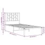 Metal bed frame with white headboard 80x200 cm by , Beds and slatted bases - Ref: Foro24-374477, Price: 61,47 €, Discount: %