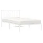Estructura de cama de metal con cabecero blanco 107x203 cm de , Camas y somieres - Ref: Foro24-374482, Precio: 67,77 €, Descu...