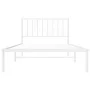 Estructura de cama de metal con cabecero blanco 107x203 cm de , Camas y somieres - Ref: Foro24-374482, Precio: 67,77 €, Descu...