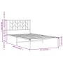 Metallbettgestell mit weißem Kopfteil 107x203 cm von , Betten und Lattenroste - Ref: Foro24-374482, Preis: 68,80 €, Rabatt: %