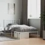 Bettgestell aus Metall mit weißem Kopfteil 100x190 cm von , Betten und Lattenroste - Ref: Foro24-374480, Preis: 62,68 €, Raba...