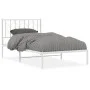 Bettgestell aus Metall mit weißem Kopfteil 100x190 cm von , Betten und Lattenroste - Ref: Foro24-374480, Preis: 62,68 €, Raba...