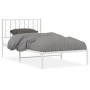 Bettgestell aus Metall mit weißem Kopfteil 100x190 cm von , Betten und Lattenroste - Ref: Foro24-374480, Preis: 63,59 €, Raba...