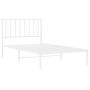 Bettgestell aus Metall mit weißem Kopfteil 100x190 cm von , Betten und Lattenroste - Ref: Foro24-374480, Preis: 63,59 €, Raba...