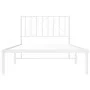 Bettgestell aus Metall mit weißem Kopfteil 100x190 cm von , Betten und Lattenroste - Ref: Foro24-374480, Preis: 62,68 €, Raba...