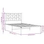 Bettgestell aus Metall mit weißem Kopfteil 100x190 cm von , Betten und Lattenroste - Ref: Foro24-374480, Preis: 62,68 €, Raba...