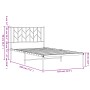Bettgestell aus Metall mit weißem Kopfteil 100x190 cm von , Betten und Lattenroste - Ref: Foro24-374480, Preis: 63,59 €, Raba...