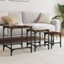 Stackable coffee tables 3 pieces engineered wood smoke oak by , Coffee table - Ref: Foro24-838935, Price: 48,18 €, Discount: %