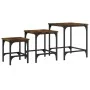 Stackable coffee tables 3 pieces engineered wood smoke oak by , Coffee table - Ref: Foro24-838935, Price: 48,18 €, Discount: %