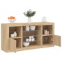 Sideboard with LED lights Sonoma oak 142.5x37x67 cm by , Sideboards - Ref: Foro24-3209088, Price: 180,92 €, Discount: %