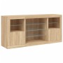 Sideboard with LED lights Sonoma oak 142.5x37x67 cm by , Sideboards - Ref: Foro24-3209088, Price: 180,92 €, Discount: %