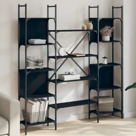 Black engineered wood shelf 155.5x24x166.5 cm by , Bookcases and shelves - Ref: Foro24-838858, Price: 100,33 €, Discount: %