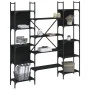 Black engineered wood shelf 155.5x24x166.5 cm by , Bookcases and shelves - Ref: Foro24-838858, Price: 100,33 €, Discount: %