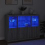 Sideboard mit LED-Licht, 3-teilig, Sonoma-Grau, Holzwerkstoff von , Sideboards - Ref: Foro24-3209112, Preis: 234,58 €, Rabatt: %
