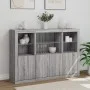 Sideboard with LED Light 3 Pieces Sonoma Gray Engineered Wood by , Sideboards - Ref: Foro24-3209112, Price: 229,67 €, Discoun...
