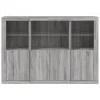 Sideboard with LED Light 3 Pieces Sonoma Gray Engineered Wood by , Sideboards - Ref: Foro24-3209112, Price: 229,67 €, Discoun...