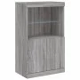 Sideboard with LED Light 3 Pieces Sonoma Gray Engineered Wood by , Sideboards - Ref: Foro24-3209112, Price: 229,67 €, Discoun...