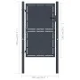Puerta de jardín de acero gris antracita 100x150 cm de vidaXL, Puertas de jardín - Ref: Foro24-144520, Precio: 235,47 €, Desc...