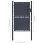 Puerta de jardín de acero gris antracita 100x150 cm de vidaXL, Puertas de jardín - Ref: Foro24-144520, Precio: 241,47 €, Desc...