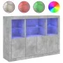 Sideboard with LED light 3 pieces concrete gray engineered wood by , Sideboards - Ref: Foro24-3209110, Price: 212,11 €, Disco...