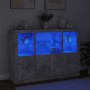 Sideboard with LED light 3 pieces concrete gray engineered wood by , Sideboards - Ref: Foro24-3209110, Price: 217,21 €, Disco...