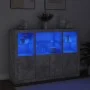 Sideboard with LED light 3 pieces concrete gray engineered wood by , Sideboards - Ref: Foro24-3209110, Price: 212,11 €, Disco...