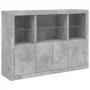 Sideboard with LED light 3 pieces concrete gray engineered wood by , Sideboards - Ref: Foro24-3209110, Price: 212,11 €, Disco...