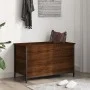 Oak brown engineered wood storage bench 80x42.5x50 cm by , Benches for halls and storage - Ref: Foro24-839017, Price: 60,35 €...